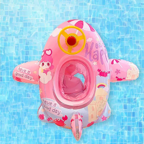 Miniatura 5 de Lindo flotador inflable de piscina para niños, flotador de verano de PVC, cama de aire, lago, barco, flotadores de natación con 2 asas, balsa