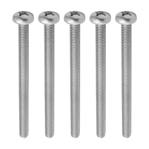 Miniatura 60 de MroMax 5 tornillos de máquina Phillips de cabeza plana M8 x 0.984 in, acero inoxidable 304 18-8, rosca completa, tornillos de cabeza cruzada gris