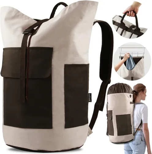 Miniatura 10 de JOINPRO Bolsa de lavandería con mochila, bolsas de lavandería de viaje extra grandes de 125L con correas de hombro, diseño ajustable y extensible