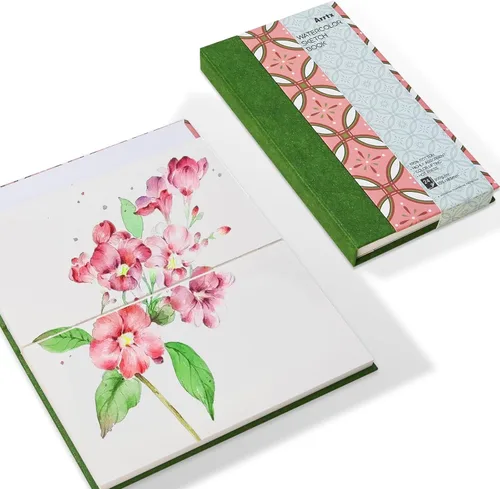 Miniatura 14 de Arrtx Cuaderno de bocetos cuadrado de papel de acuarela, 7.09 x 7.09 pulgadas, 140 libras, 300 GSM, papel 100% algodón, prensa en frío, 24 hojas