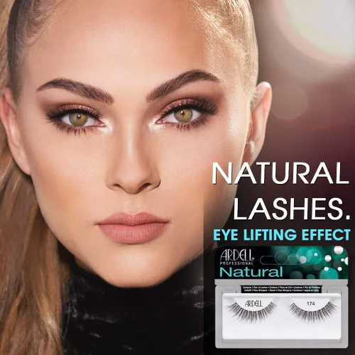 Miniatura 2 de Ardell Lashes Natural 174 - Pestañas postizas ligeras de aspecto natural, pestañas de larga duración para uso diario, paquete de 4