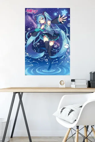 Miniatura 4 de Hatsune Miku - Póster de pared de estrellas, 34 pulgadas de largo x 22.4 pulgadas de ancho, versión sin marco