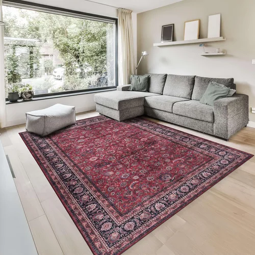 Miniatura 30 de GLN Rugs Traditional Collection - Alfombra de felpilla lavable a máquina, tradicional, antideslizante, alfombra de felpilla de pelo bajo, para sala