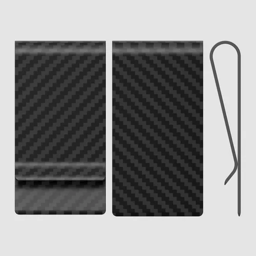 Miniatura 16 de Travelambo Cartera de bolsillo frontal con clip de fibra de carbono para dinero, cartera minimalista delgada para tarjetas de crédito