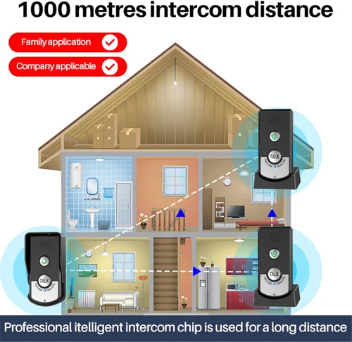 Miniatura 5 de Intercomunicadores inalámbricos para el hogar, 4,921.3 ft, 2 métodos de carga, sistema de intercomunicador inalámbrico de largo alcance, timbre