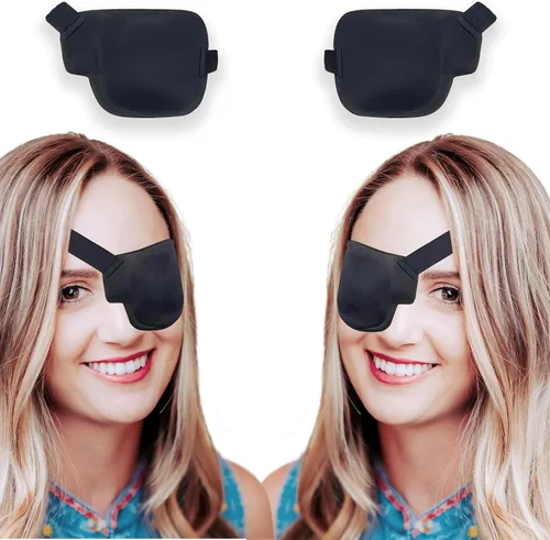 Miniatura 10 de Parches oculares para adultos y niños, 2 piezas 3D parche médico ajustable para ojo perezoso ambliopía estrabismo y después de cirugía para ojo Ojo