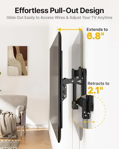 Miniatura 5 de monTEK - Soporte de pared para TV con inclinación de alta resistencia para televisores de 37–90" de hasta 200 libras – Bajo perfil, ajuste