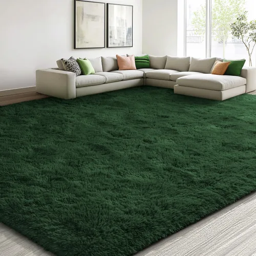 Miniatura 81 de EVOIONOS - Alfombra redonda gris para dormitorio, 5x5 pies; alfombras circulares suaves y esponjosas para sala de estar, alfombras de felpa peludas
