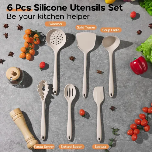 Miniatura 8 de Onader Juego de Utensilios de Cocina, Utensilios de Cocina de Silicona No Tóxicos, 6 Piezas Gadgets de Cocina Resistentes al Calor para Utensilios