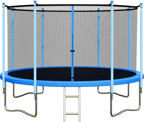 ALTLER - Cama elástica al aire libre de 12 pies y 14 pies con cierre y escalera, cama elástica recreativa aprobada por ASTM para niños y adultos,