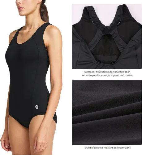 Miniatura 4 de baleaf Traje de baño deportivo de una pieza con espalda cruzada para mujer
