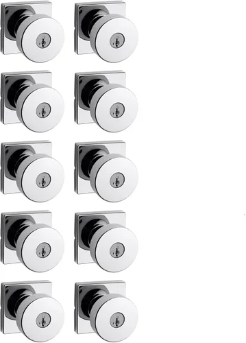 Miniatura 31 de Kwikset Pismo Manija de privacidad para puerta, para interiores, con cerradura, sin llave, con protección Microban, para baño y dormitorio, negro