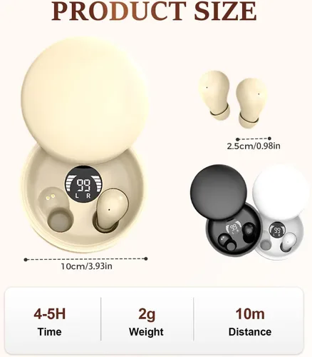 Miniatura 3 de Mini auriculares invisibles Bluetooth 5.4, auriculares con cancelación de ruido 2025 para dormir, cómodos mini auriculares inalámbricos para dormir