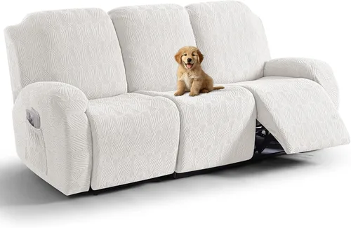 Miniatura 18 de VANSOFY Fundas para sillas reclinables, 4 piezas, elásticas, de tela jacquard, suave funda para silla reclinable, protector de muebles con parte