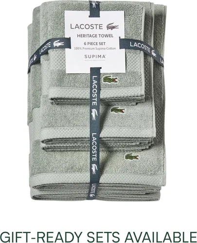 Miniatura 5 de Lacoste Heritage - Sábana de baño de 100 % algodón Supima, aloe, 35" x 70", altamente absorbente y de secado rápido, toalla de baño súper suave
