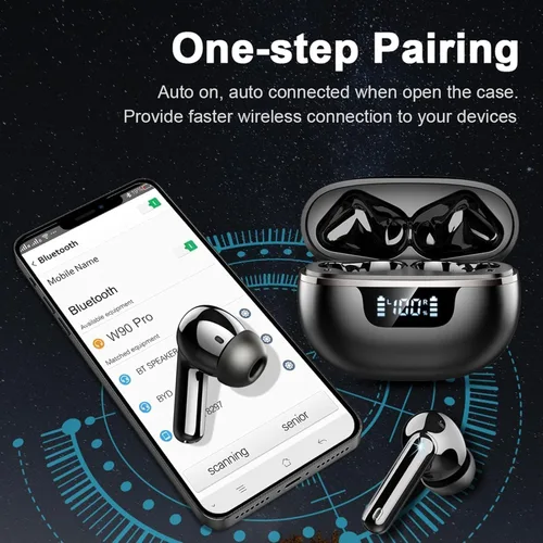 Miniatura 6 de Auriculares inalámbricos Bluetooth con cancelación de ruido, auriculares Bluetooth 5.4 con controladores dinámicos estéreo, 40H de tiempo de Negro