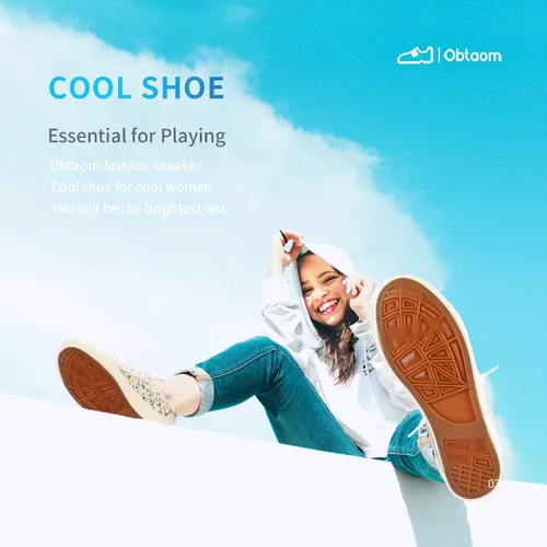 Miniatura 5 de Obtaom Play - Tenis de lona para mujer, color blanco deslavado y estampado de leopardo, sin cordones, a la moda