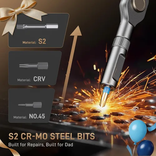 Miniatura 3 de 42 in 1 Magnetic Screwdriver Set with Gift Box, Father’s Day Gifts for Men, Husband, Dad, Ratchet Screwdriver Set for Furniture, Computer, Bicycle