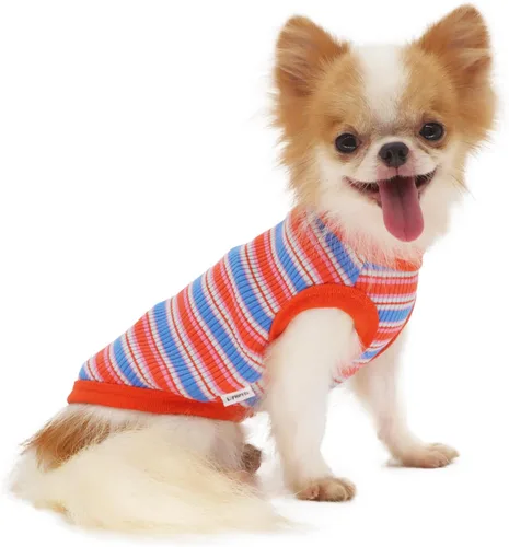 Miniatura 9 de LOPHIPETS Camiseta Chaleco 100% Algodón Acanalado para Perros Pequeños Teacup Chihuahua Yorkie Ropa de Cachorro Camiseta sin Mangas-Rosa/XS