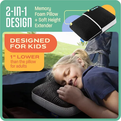 Miniatura 5 de Almohada de campamento para niños: almohada pequeña de espuma viscoelástica de doble tapa; almohada de campamento de firmeza media Mini almohada