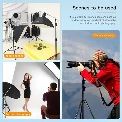 Miniatura 4 de Godox Trípode de Luz de Aluminio Resistente para Iluminación de Fotografía en Estudio, Fondos, Monolights, Flash Estroboscópico - 286CM, 112 Pulgadas