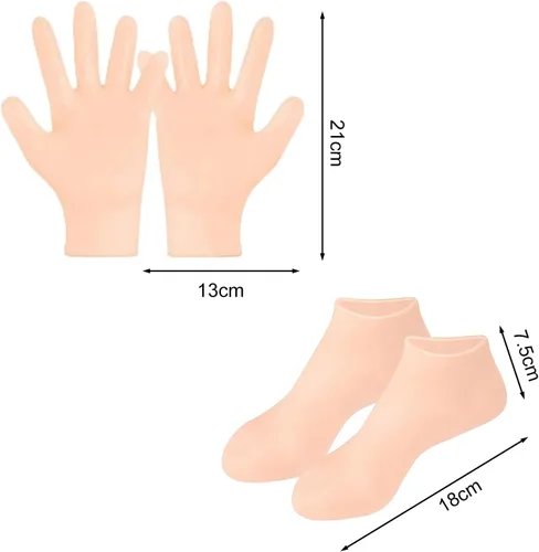 Miniatura 7 de Juego de 2 pares de calcetines hidratantes para spa de gel de silicona para piel seca y agrietada, calcetines de silicona para pies secos