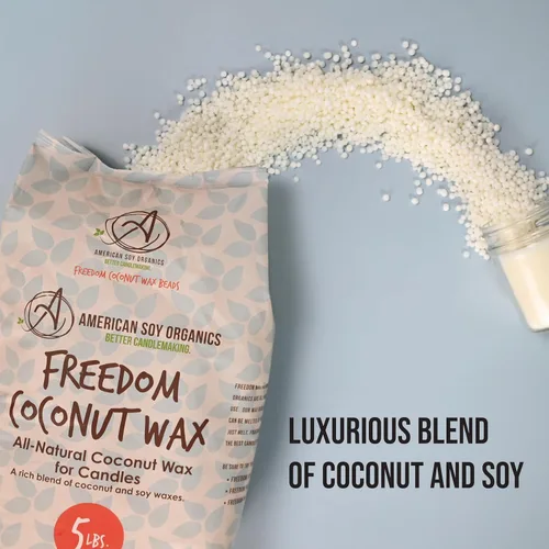 Miniatura 3 de American Soy Organics Freedom - Cuentas de cera de soja de coco para hacer velas, suministros naturales para hacer velas, sin parafina, cera