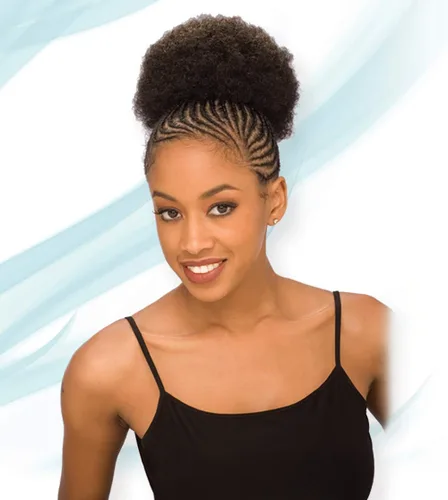 Miniatura 2 de Afro 5 pulgadas Freetress, cola de caballo afro, corto, 2, 1 Marrón oscuro 2