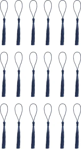 Miniatura 7 de SOWAKA 30 piezas de mini borlas suaves con lazo para manualidades, proyectos de manualidades, aretes, fabricación de joyas, recuerdo, graduación