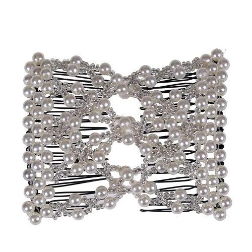 Miniatura 5 de 12 peines laterales mágicos para el cabello, con cuentas, elásticos, doble cara, clips para hacer moños, accesorios para el cabello para mujeres