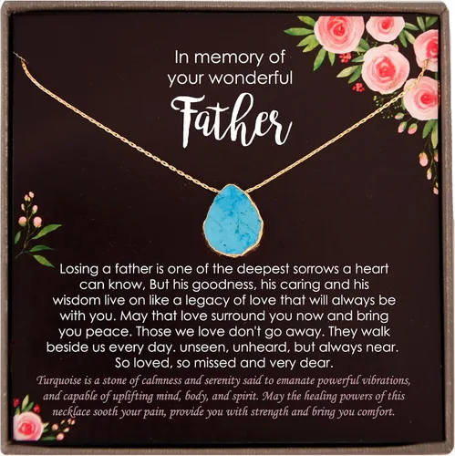 Miniatura 14 de Regalos conmemorativos por la pérdida del padre, collar de perlas blancas de plata de ley 925 con mensaje significativo