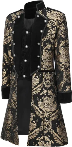 Miniatura 4 de Chaqueta vintage steampunk para hombre, estilo gótico, victoriano, uniforme
