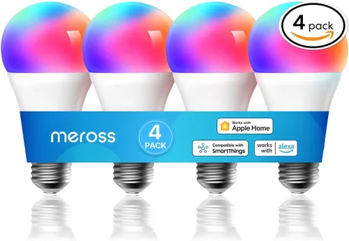 Miniatura 9 de MEROSS - Bombilla LED inteligente con WiFi, compatible con Apple HomeKit, Siri, Alexa, SmartThings, E26 multicolor regulable 2700 K-6500 K RGBWW
