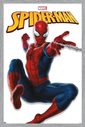 Miniatura 14 de Trends International Marvel Comics - Póster de pared de la serie Spider-Man, 22.4 pulgadas de largo x 14.7 pulgadas, versión enmarcada de madera