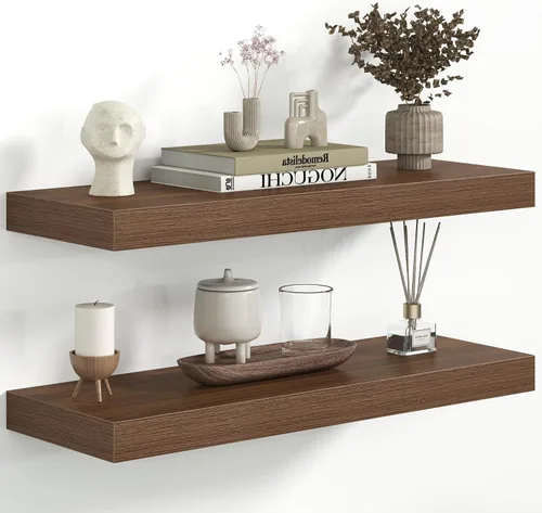 Miniatura 36 de Fun Memories Estantes flotantes – Estante de pared de 9.3 pulgadas de profundidad para decoración y almacenamiento – Estantería de exhibición