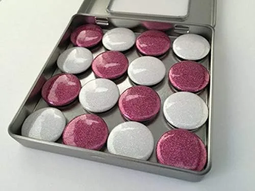 Miniatura 2 de Pink and White Glitter Magnet Set