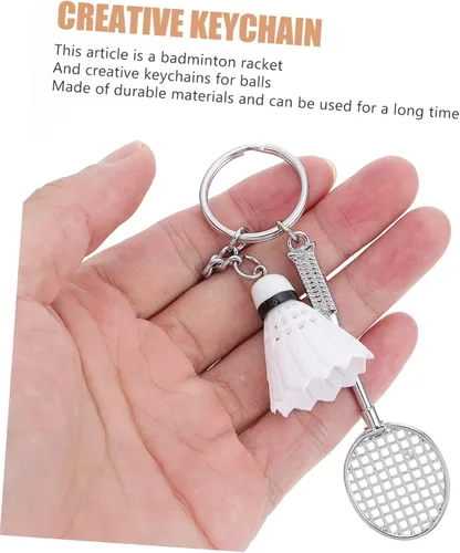 Miniatura 4 de Sosoport Llavero de bádminton de 4 piezas, mini regalos, accesorios de mochila, pelota de fútbol, llavero de fiesta deportiva