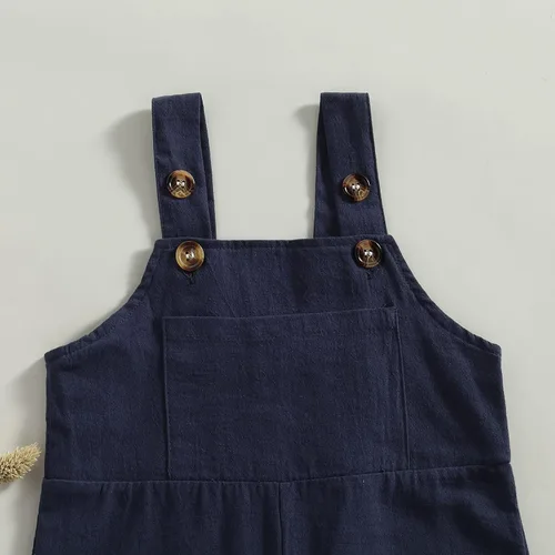 Miniatura 6 de Rtnnsbbfcm Overol de algodón y lino para bebé, niño, niña, pantalones largos, de una pieza, overol de verano y otoño