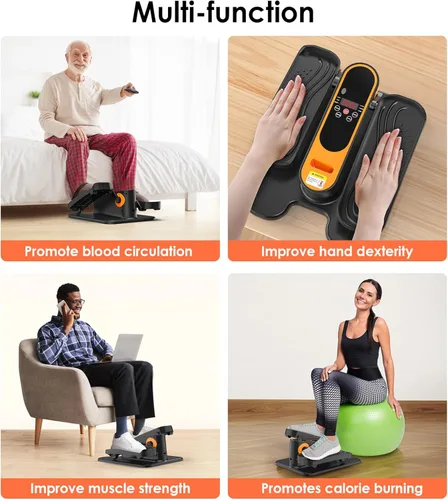 Miniatura 4 de Máquina elíptica para debajo del escritorio, máquina portátil de ejercicio de pedal sentado para personas mayores, ejercitador de piernas Elipse