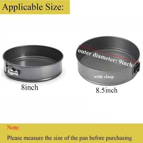 Miniatura 3 de Springform - Protector para sartén redonda de 8 pulgadas, 8.5 pulgadas, molde desmontable de silicona, funda de baño de agua, impermeable