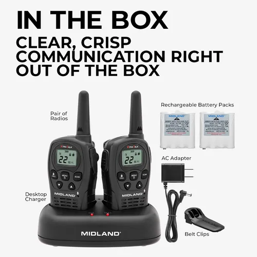Miniatura 6 de Midland - LXT500VP3, Walkie Talkies FRS de 22 canales con escaneo de canales - Radios de dos vías de rango extendido, operación silenciosa