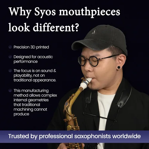 Miniatura 7 de Syos Boquilla para saxofón alto, Modelo Smoky, Mejora el sonido de tu saxofón alto con esta boquilla de saxofón alto fácil de tocar, oscura y cálida