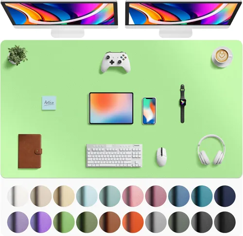 Miniatura 205 de Aothia - Protector de escritorio de cuero sintético, base para mouse, superficie antideslizante e impermeable para escribir y para laptop