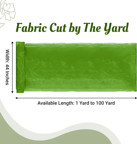 Miniatura 2 de VDS Tela de Organza Premium de 1 Yarda por Yarda de 45" de Ancho - Material de Tul Transparente, Ligero y Brillante para Manualidades DIY