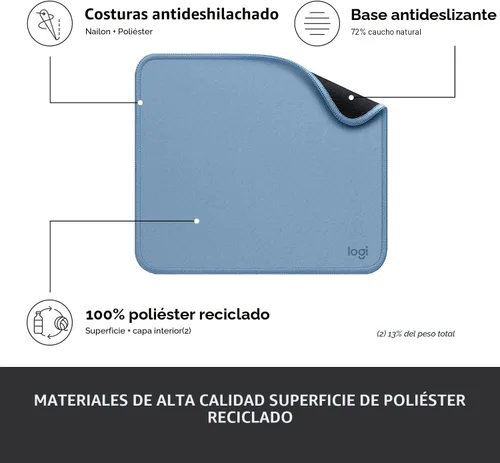 Miniatura 4 de Logitech Alfombrilla para mouse - Studio Series, alfombrilla de mouse para computadora con base de goma antideslizante, fácil deslizamiento