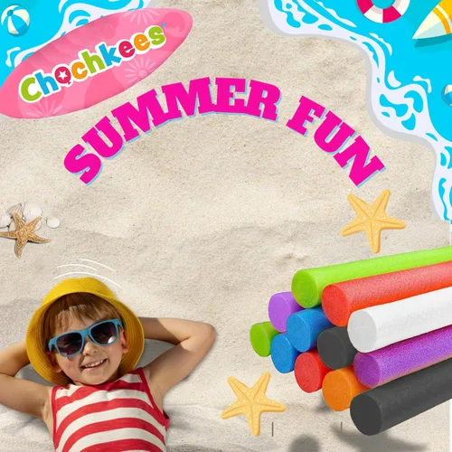 Miniatura 3 de Tubo de espuma de fideos flotantes para piscina, fideos gruesos para flotar en la piscina, varios colores, 52 pulgadas de largo Negro/Verde