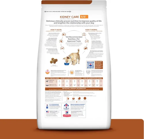 Miniatura 2 de Alimento seco para perros Hill's Prescription Diet k/d Kidney Care con cordero, dieta veterinaria, bolsa de 17.6 lb. (El empaque puede variar)