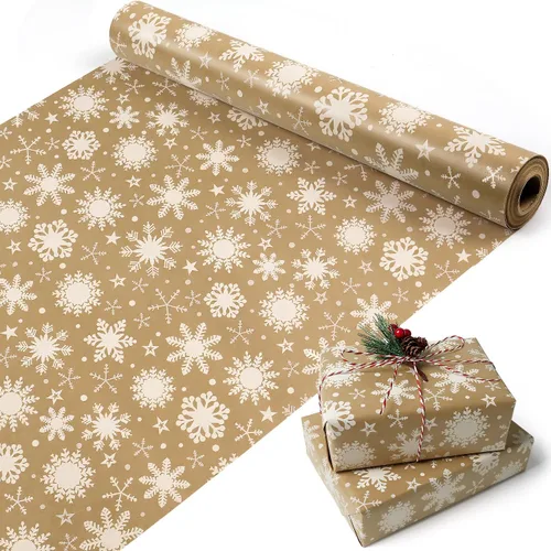 Miniatura 11 de Papel de regalo de Navidad, papel de regalo de Navidad de papel kraft negro y dorado con lámina, rollo jumbo, papel de regalo negro y blanco