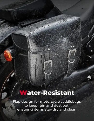 Miniatura 3 de kemimoto Alforjas para motocicleta, 30L de gran capacidad, bolsa de equipaje de piel sintética para motocicletas Sportster Softail Dyna V-star