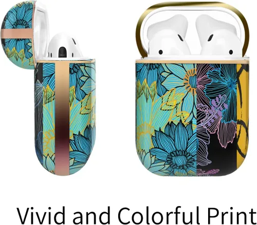 Miniatura 4 de Berkin Arts Funda compatible con AirPods de 1ª generación, funda para AirPods de 2ª generación, funda protetiva ultradelgada con llavero, arte